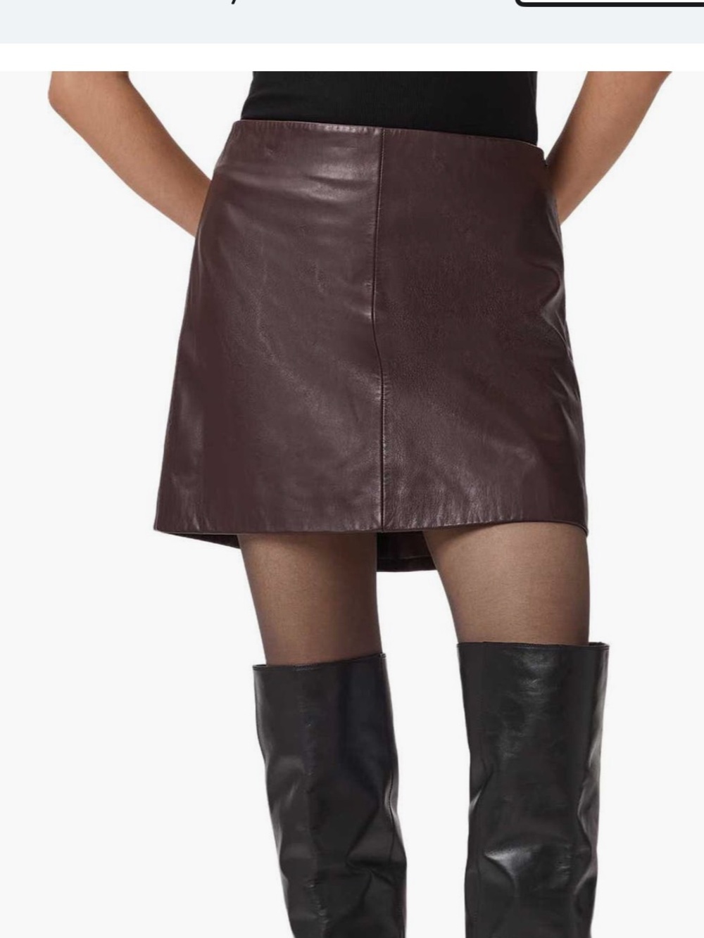 AllSaints | (10) Renai Leather Mini Skirt - Oxblood Red